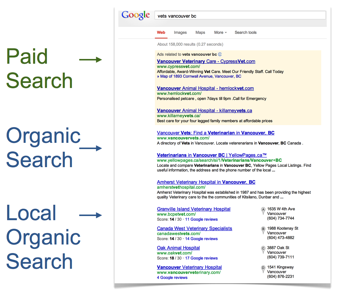 Paid vs Organic Search Results